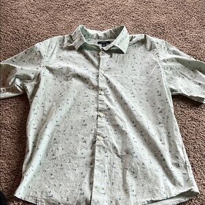 Alfani Green Casual Button Down Shirt